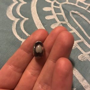 Pandora purple bead with white hearts